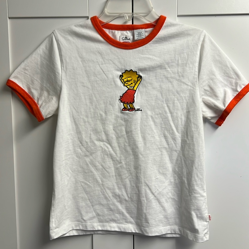 Levi’s X Simpsons Crop Ringer T-shirt Women’s XS 100% Cotton